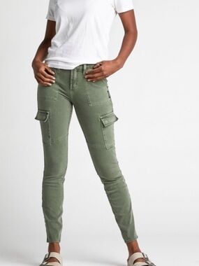 Silver Cargo Skinny Pants